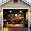 2D Flat Banner 1 Piece - Retro Motorcycle Garage Theme - Polyester Fiber Photography Background Fabric & Party Banner