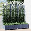 Vidaxl Garden Planter With Trellis, Bluish-Gray, 120X40X121.5 Cm, Pp