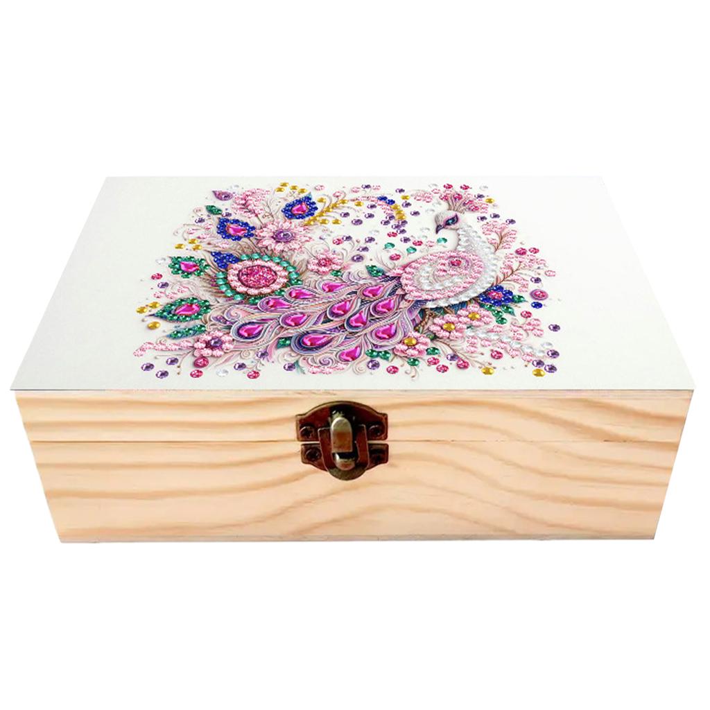 DIY Wooden 5D Diamond Art Diamond Art Storage Box DIY 5D Craft Jewelry Box for Adults Rings Beads and Jewelry Accessories
