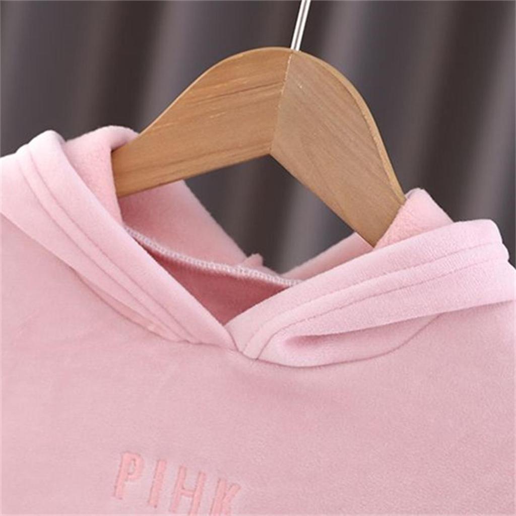 Tute Autunno Primavera per Bambini Carine Tute in Pile Caldo con Cappuccio per Neonate + Set Pantaloni Felpe Spesse con Orecchie da Coniglio per Bambini