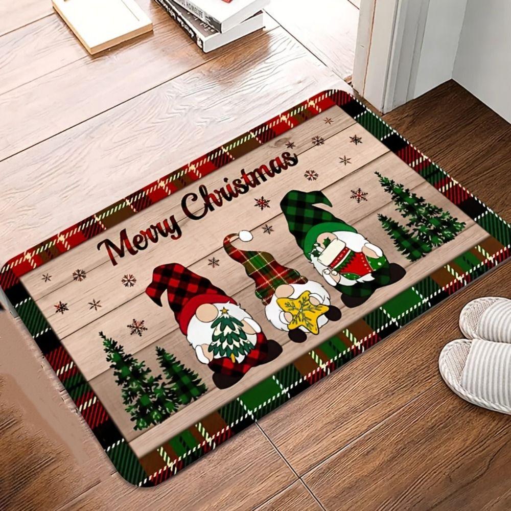 Home Decoration Christmas Kitchen Rugs Santa Claus Xmas Floor Mats  Living Room