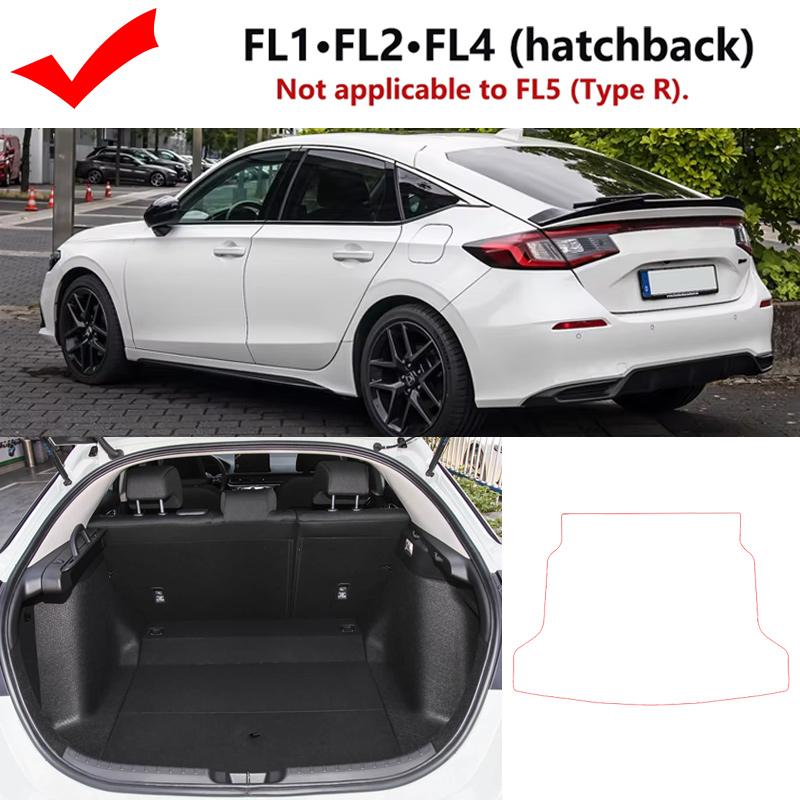 For Honda Civic FL Hatchback 2022~2025 2023 2024 Leather Car Trunk Mat Anti-dirty Cargo Storage Cushion Boot Carpet Accessories