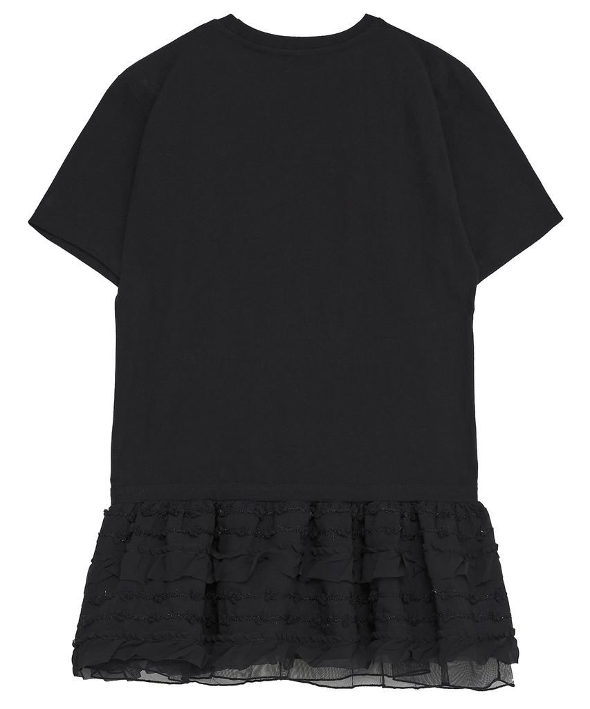 Peulleeoeob Layered Frill T-Shirt (Fl-167_Black)