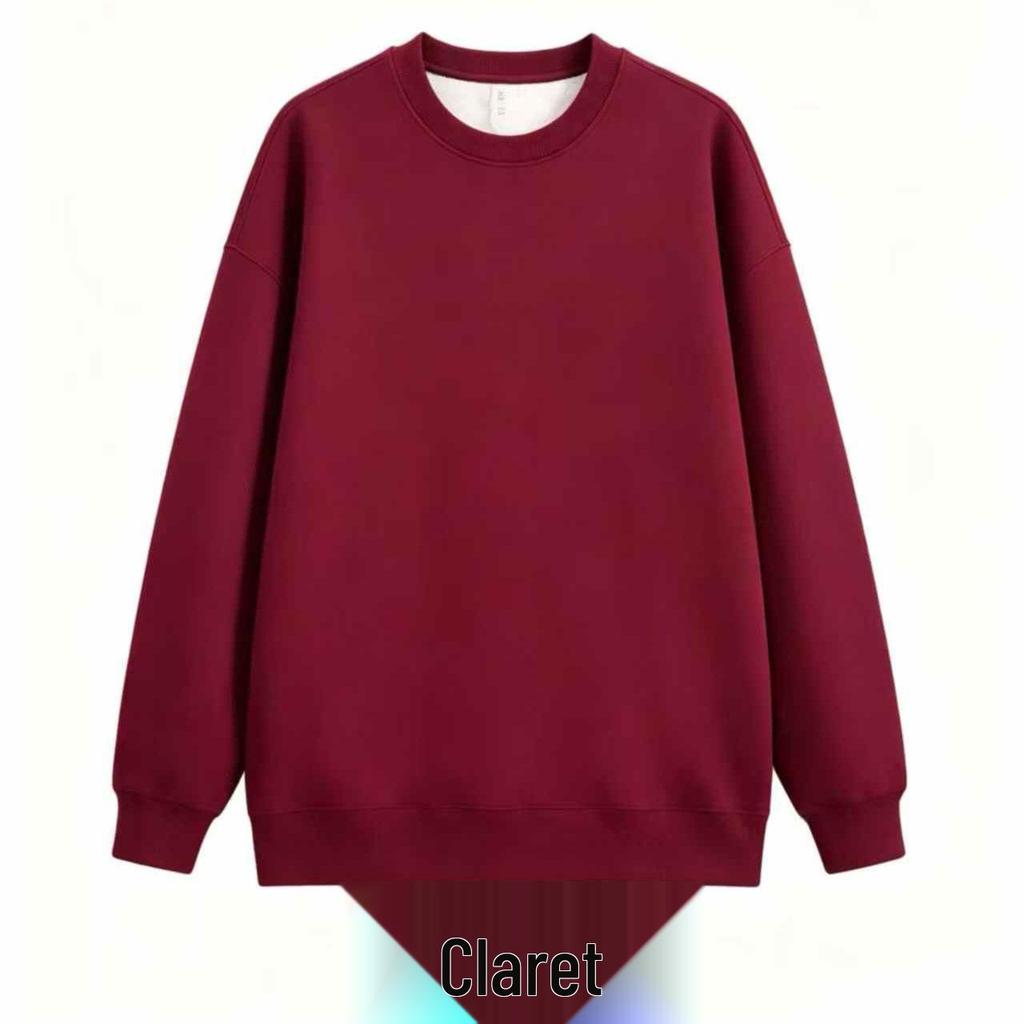 Unisex Heavyweight Cotton Crew Neck Sweatshirt - Minimalist Japanese Style