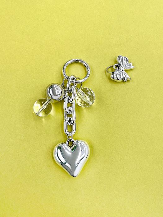 

SATTCHI SV HEART RIBBON KEYRING Silver