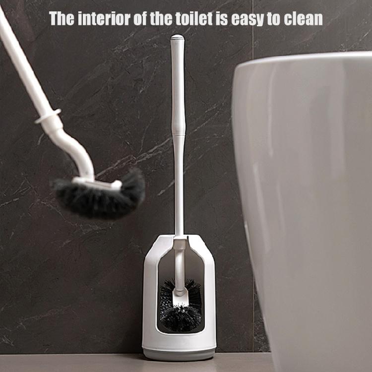 Bathroom Cleaning Brush and Stand Set for Stubborn Grimes Removal Curved Design Detachable Handle Toilet Bowl Scrubber