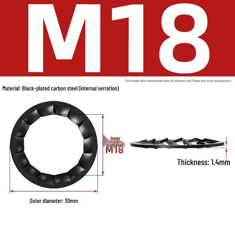 Carbon Steel Zinc-Plated Lock Washer with Inner and Outer Teeth