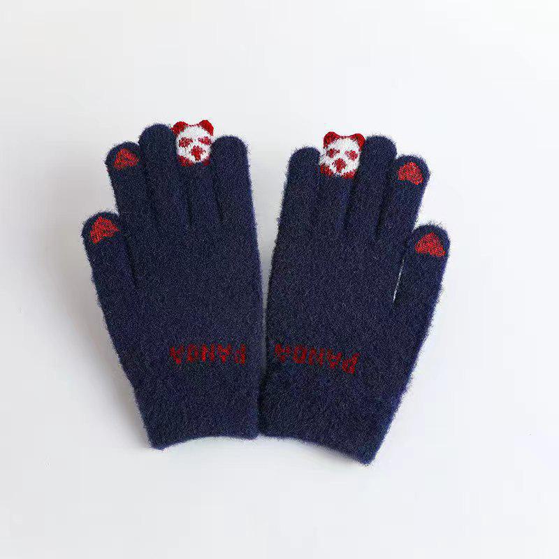 2024 Cute Korean Style Winter Knit Touchscreen Gloves for Women - Warm & Thick, Ideal for Cycling & Cold-Proof Protection