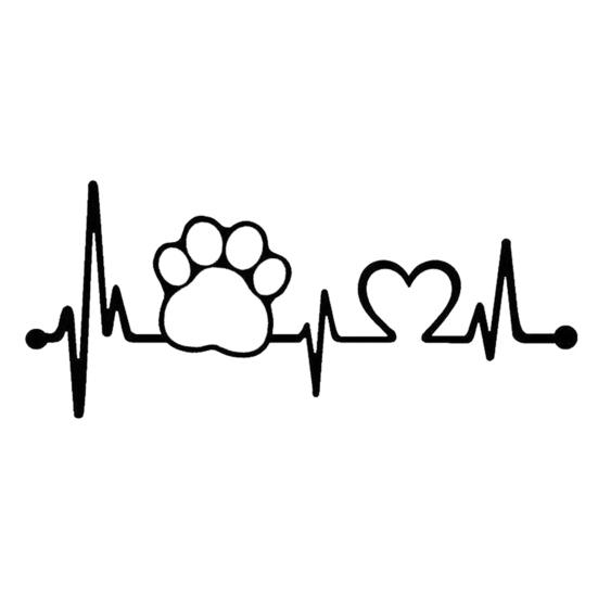 Nálepka Heartbeat Dog Paw Kreativní Motocykl Auto Dekorace karoserie
