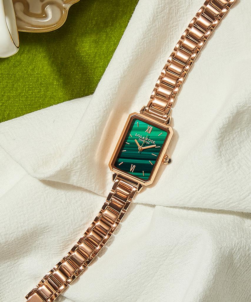 Lollalojeu Ms. Lola Rose Gold Malachite Textured Women'S Metal Wristwatch