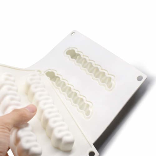 Silicone Dessert Mold, Mousse Mold for Jelly Pudding and Chocolate, 6-Cavity Wavy