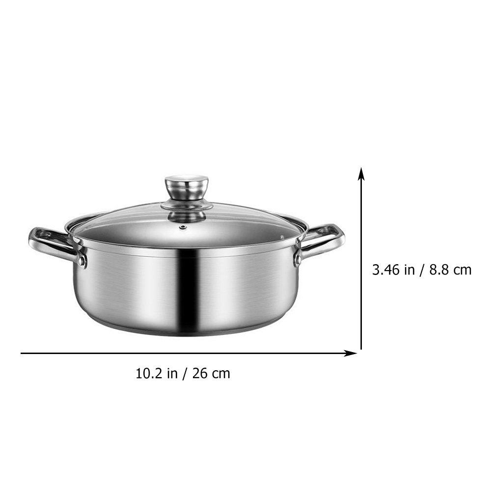 1Pcs Stainless Steel Hot Pot Basin Dual Compartment Shabu Pot with Vacuum Anti-Scalding Handle for Induction Gas Electric Stoves