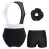 Girls Gymnastics Outfit Sparkly Rhinestones Sleeveless Keyhole Back Leotard with V Front Shorts