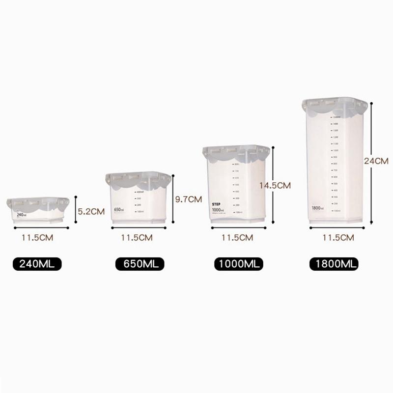 240/650/1000/1800ML Food Storage Container Kitchen Jar Box Storage Tank Transparent Sealed Cans Easy To Buckle