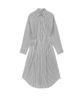 Meuameu Side Pleats Stripe Shirt Dress