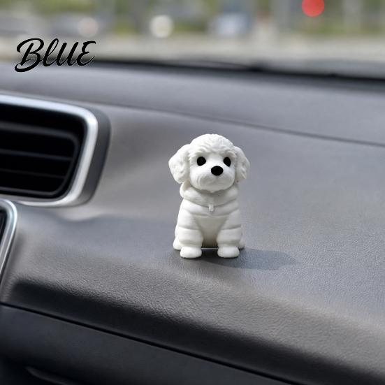 Modern Dog Ornament 3D Printed Sitting Figurine, Mini White Statue for Desk Plastic Puppy Decoration Decor, Animal Shape Home Office Bookshelf