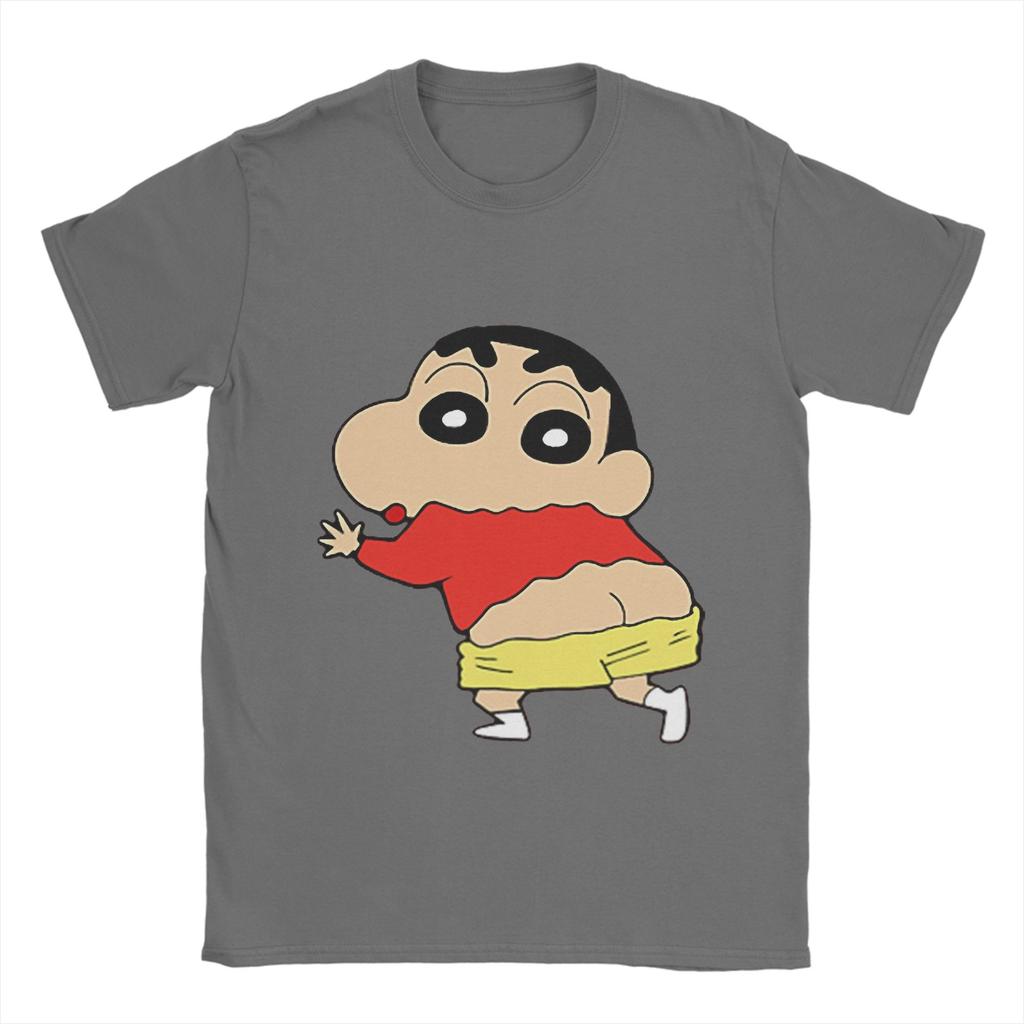 Crayon Shin-chan  T-Shirt Summer  100 Cotton T Shirts For Men Leisure Casual Tshirt Short Sleeve Aesthetic Clothes