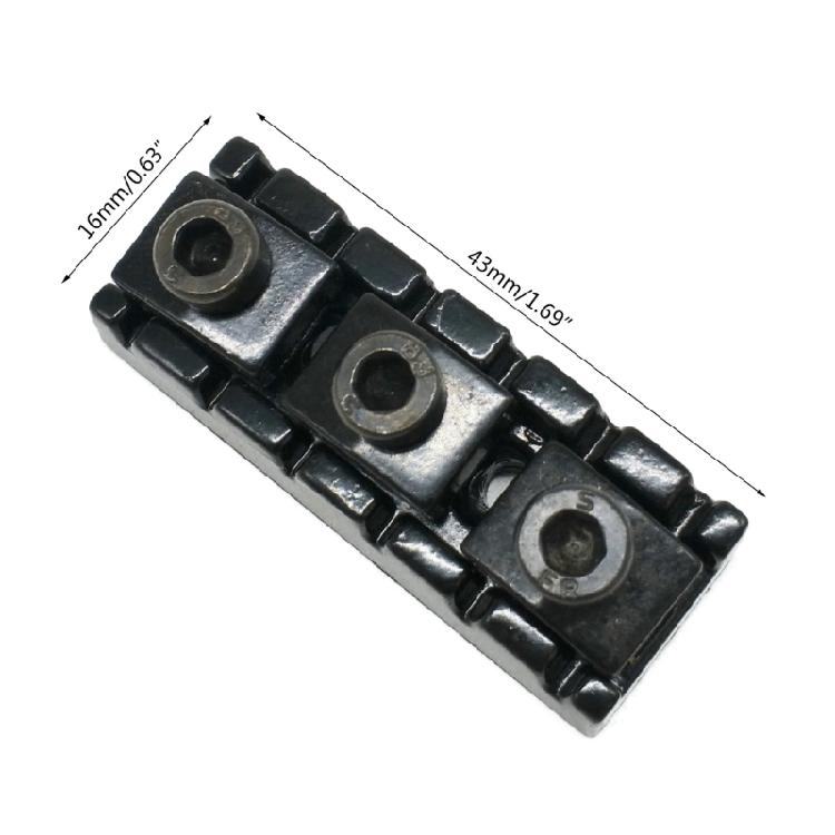 43mm 6 Strings Electric Guitar String Locking Nut with Mounting Screws & Wrench