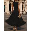 2026 Elegant Polka Dot Sleeveless Maxi Dress for Women, Waist Cinch Flowy A-Line Dress, Summer Casual & Party Wear