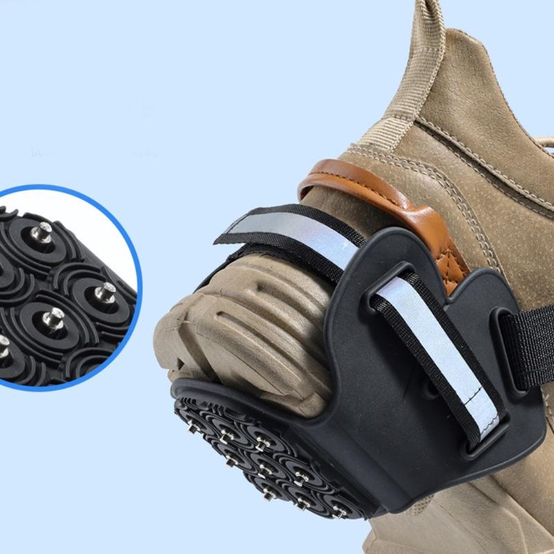 9 Claws Nails Antislip Shoe Cover Nonslip Traction Ice Cleats Walk Crampon Spikes Grip for Hiking Winter Mountain Road