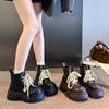 Platform Martin boots women's 2025 new autumn low tube platform thick heel Maillard British style fashion versatile short boots