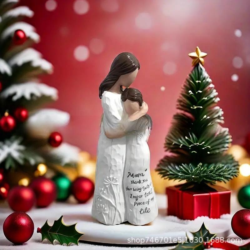 Mother's Day gifts, mother daughter, sisters affection, embrace, home furnishings, decoration, ins, resin crafts