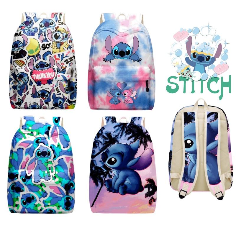 Zaino carino di Stitch per bambini con scomparti con cerniera e tasche