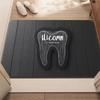 Pink Line Art Teeth Dental Doormat Dentist Tool Star Print Non Slip Mat Dental Clinic Entry Decor