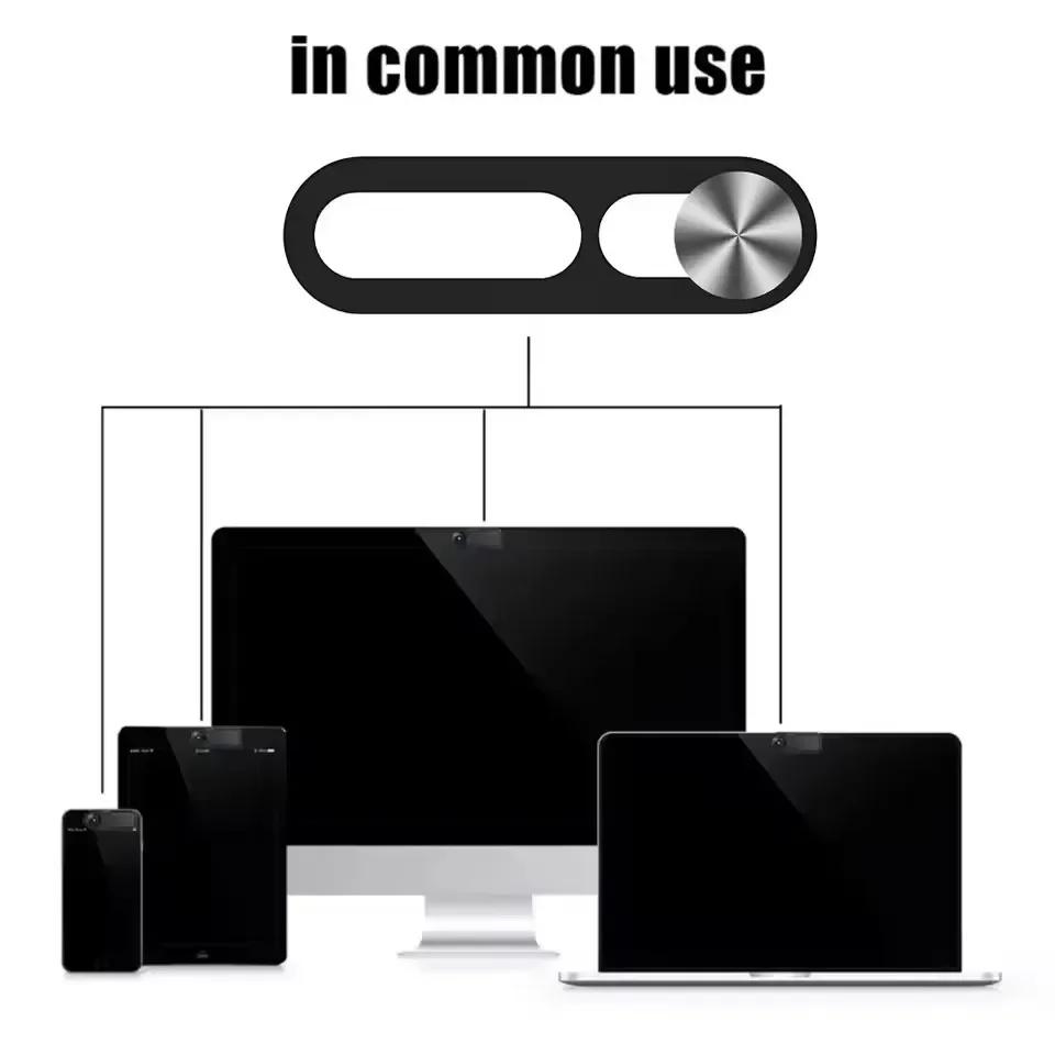 1-2Pcs Black Webcam Cover for IPhone Anti-hacker Shutter Privacy Protection Slide Shield Anti-peep for SmartPhone Laptop Camera
