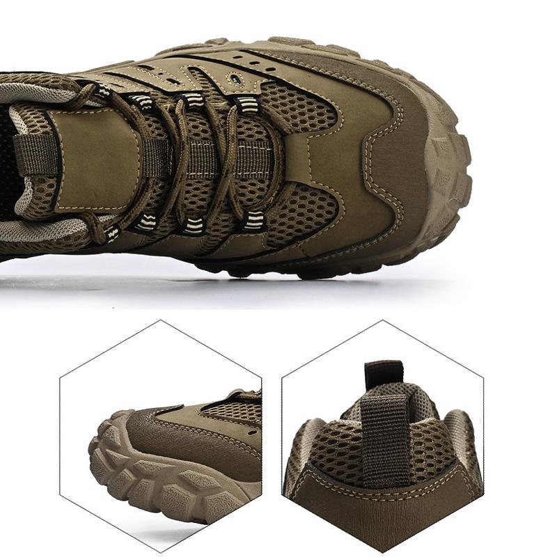 Zapatos de senderismo para hombre de estilo retro, resistentes, impermeables, con suela antideslizante, para viajes de montaña