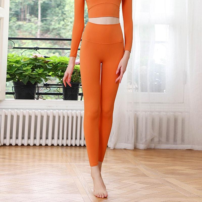 Pantaloni da Yoga Nudi Senza Imbarazzo da Donna a Vita Alta Sollevamento Fianchi Corsa Levigatura Fitness