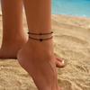 Women's Double Bohemian Heart Anklet - Layered Summer Beach Foot Chain, Love Personality Ankle Bracelet