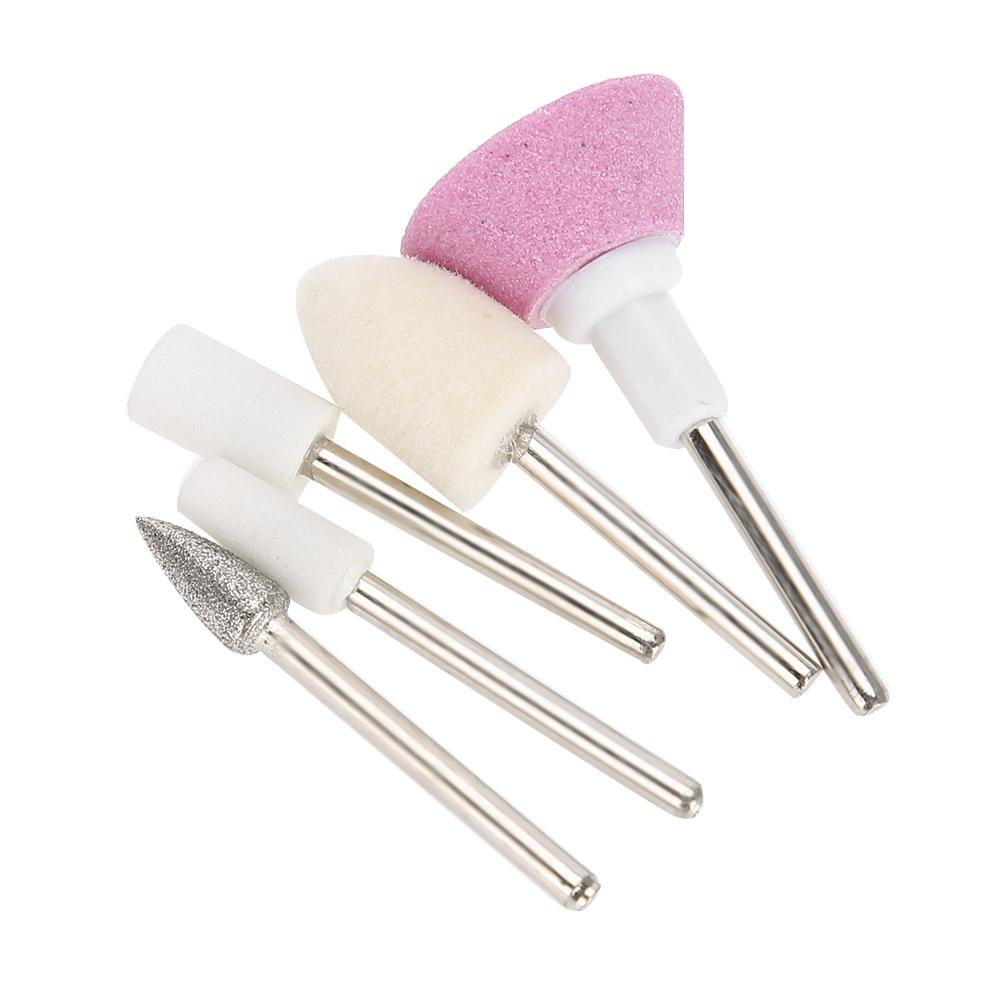 5pcs   Set Ceramic Metal Nail Drill Bits Manicure Pedicure Machine Rotary Burr Accessory