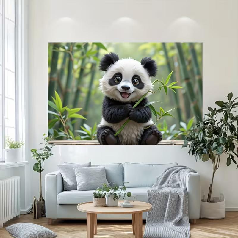 

2D Bamboo Forest Panda Backdrop Nature Photography Background Banner 47.2x31.5inch/120*80cm