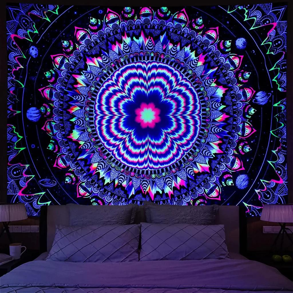 VIKAMA Fish Hand AllSeeing Eye Tapestry  Cosmic Nebula Wall Art  Mystical Home Decor for Meditation Rooms  Bedrooms