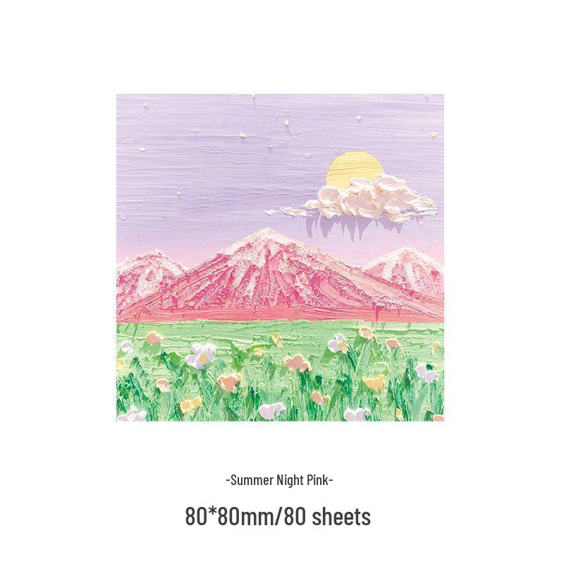 3D Oil Pastel Sticky Notes - Korean Ins Style Planner Notepads