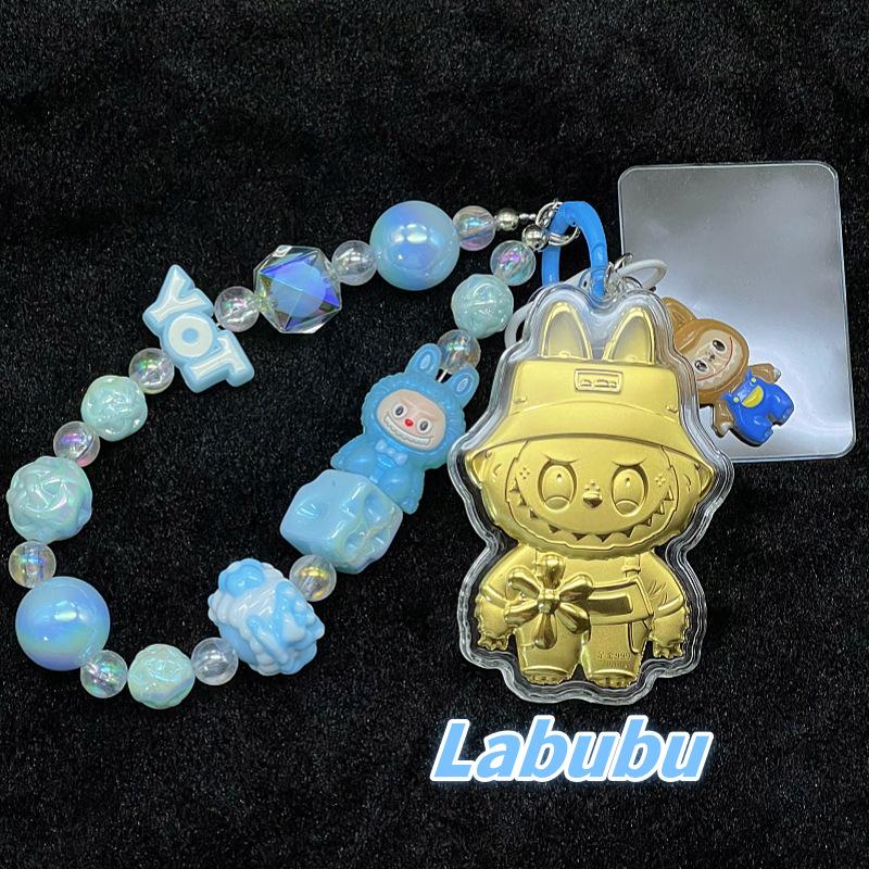 Golden Cartoon Cute Keychain Including Bracelet