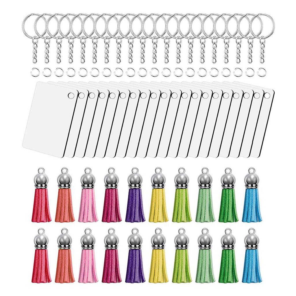 80Pcs Sublimation Blank Products Batch Heat Press Transfer Double-sided Keychain 1
