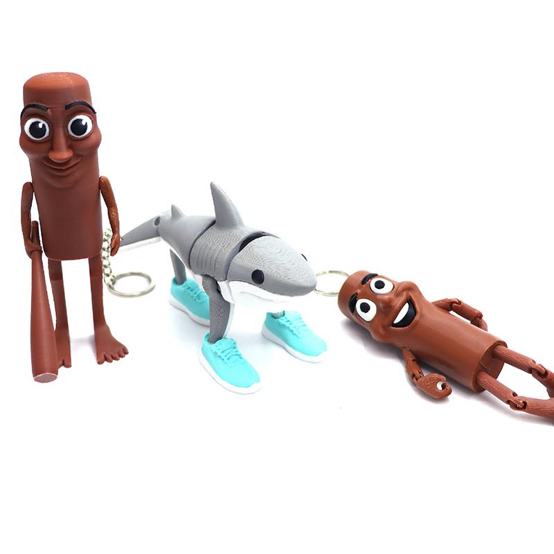 Funny Shark Figurine 3D Printed Tungtungtungsahur Figure Decoration Creative Action Figure Desk Ornaments Tralalerotralala Shark