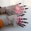 Spooky Wolf Claw Shape Mittens Cosplay Carnivals Party Gloves Rubber Gloves