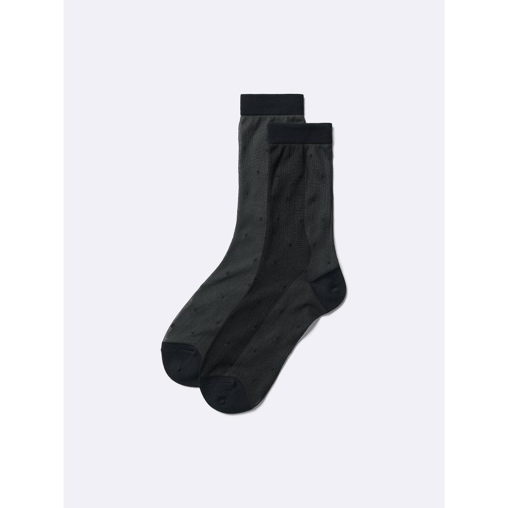 GU by Uniqlo Crew Socks  Sheer Dot  +e