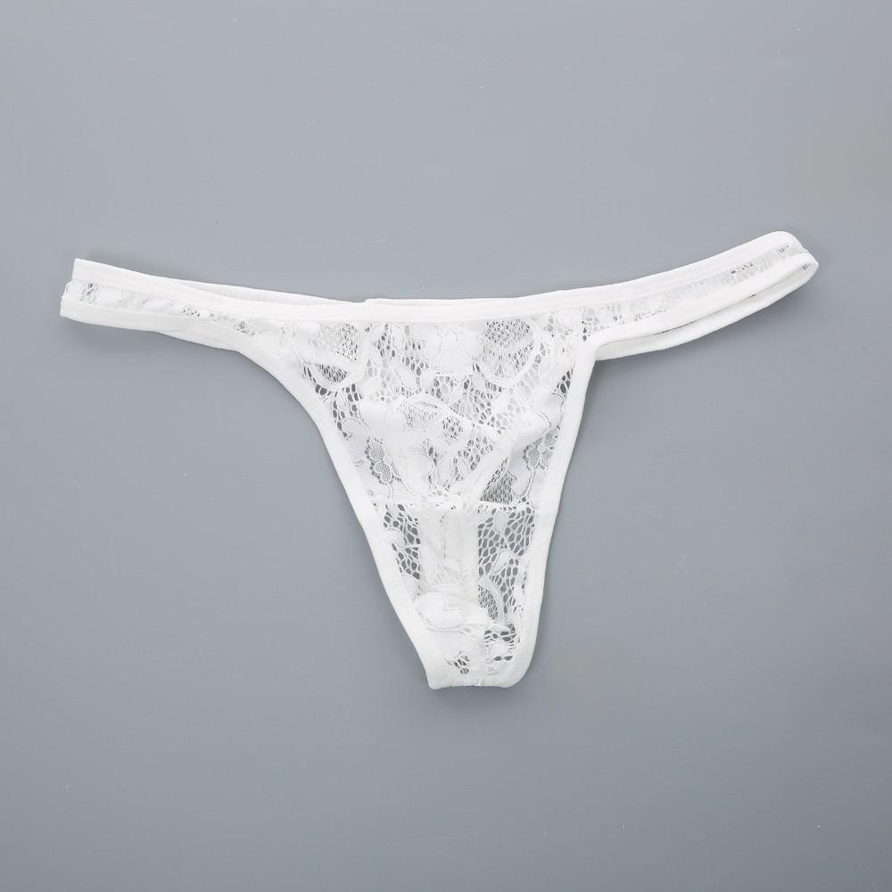 Underpants Men Lace Hollow Thongs Thin Mesh Male Briefs Men's Sheer Lace Panties Summer