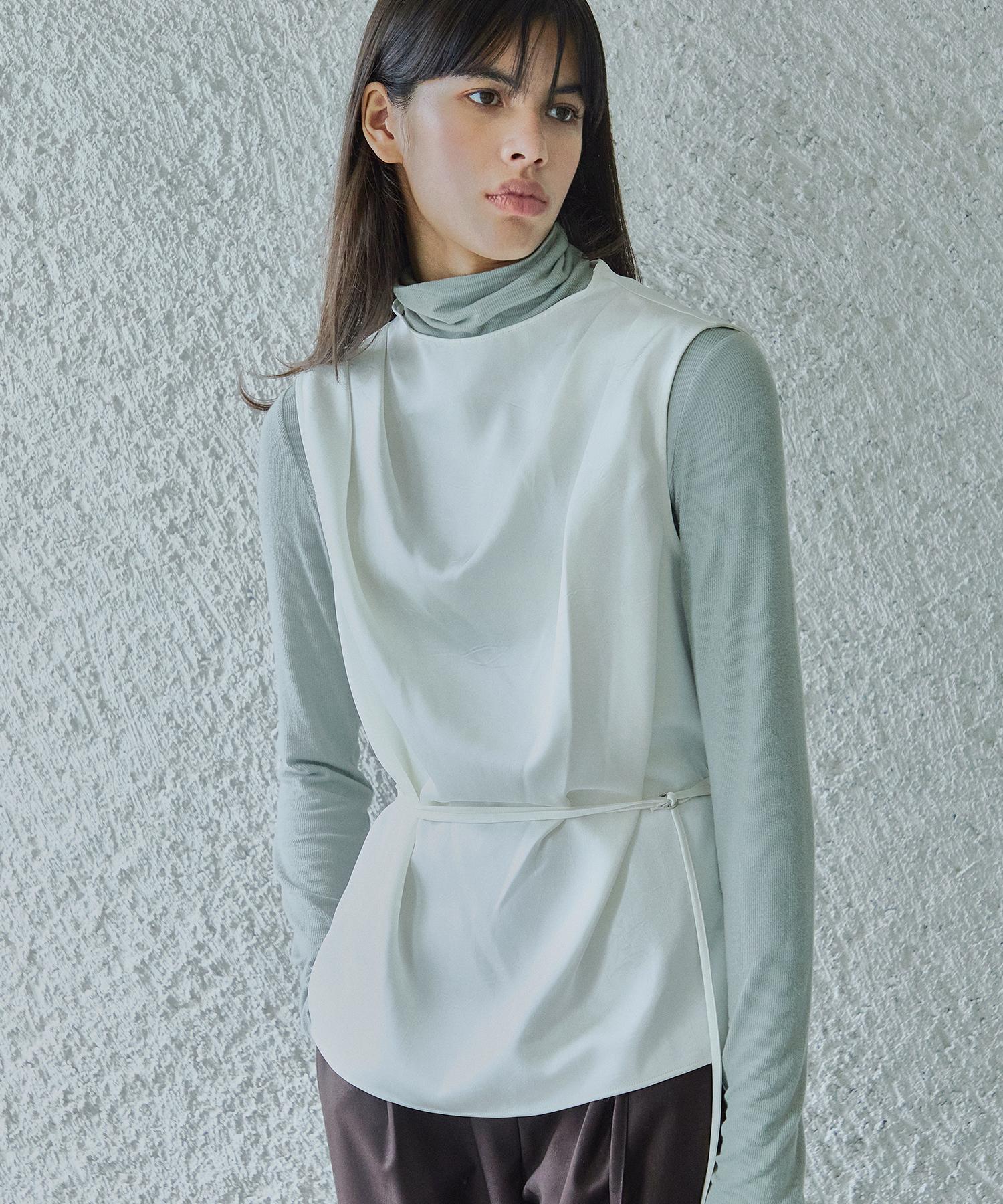 Ihr Drape Satin Sleeveless Top / Ivory