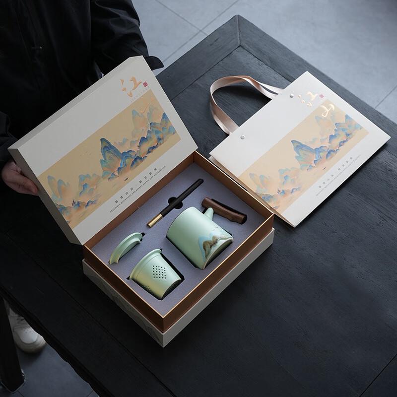 

Керамический Чайный Набор с Ручкой в Подарочной Коробке