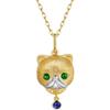 Ciondolo Gatto Oro Sabbia Vietnamita: Ciondolo Gatto Placcato Oro Rame Design di Nicchia per Donne