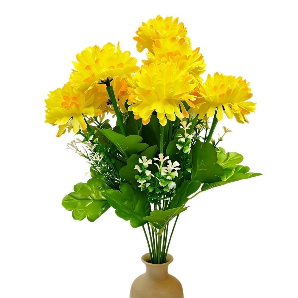 10 Heads Artificial Flower Bouquet With Stem Bridal Bouquets Simulation Hydrangea Floral Arrangement Pink Realistic Silk Flowers