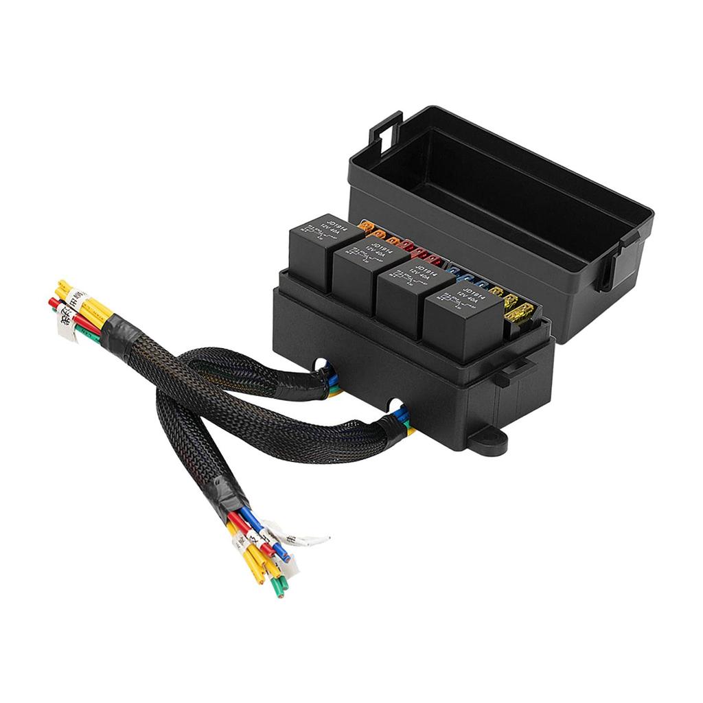 Shiwaki 12 Way Fuse Relay Box Block Holder Relay Socket Waterproof Pre-Wire 5
