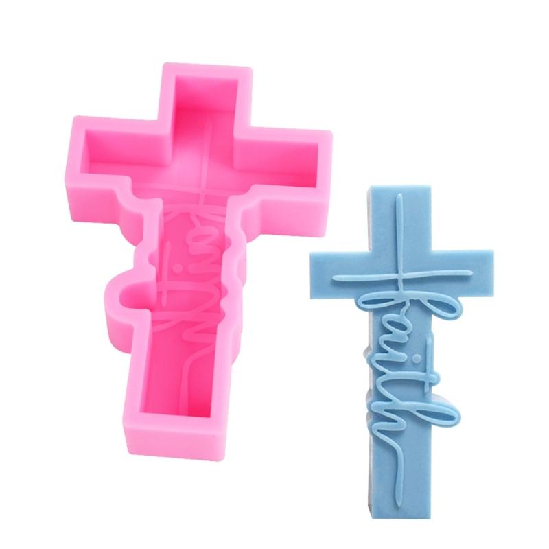 Set Of 2 Crucifix Shaped Silicone Molds for Baking and Crafting Chocolate Cakes Candies Moulds Kitchen Bakewares