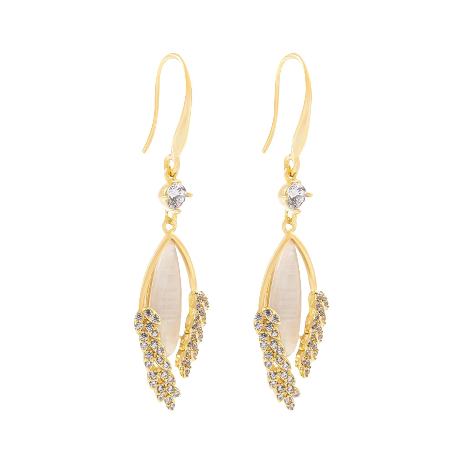 

Серьги-каффы, Длинные и универсальные, Женственные серьги с характером, Высококлассные серьги с бриллиантами, Крючок для уха One Size золотой