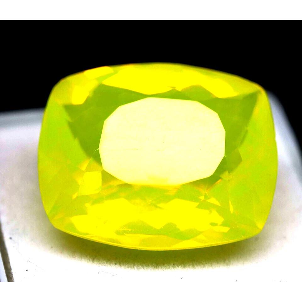 Neon Yellow Fire Opal Natural 70-71 Ct Cushion Cut Fabulous Certified Gemstone